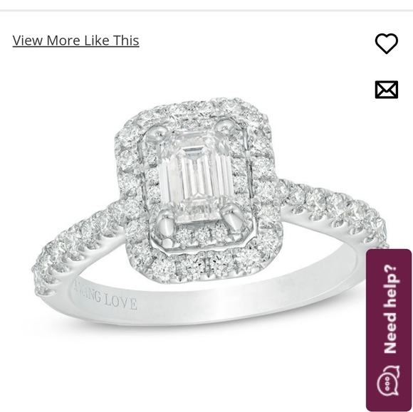 Vera Wang Love Collection Engagement Ring in 14K White Gold - Picture 2 of 6